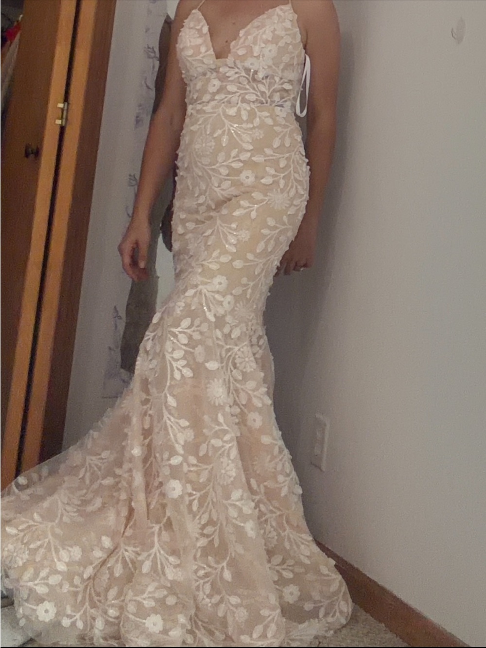 Elegant Ivory Lace Mermaid Evening Dress